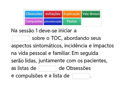 12 sessões para trabalhar o TOC - Técnicas