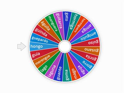 palabras gue gui ga go gu