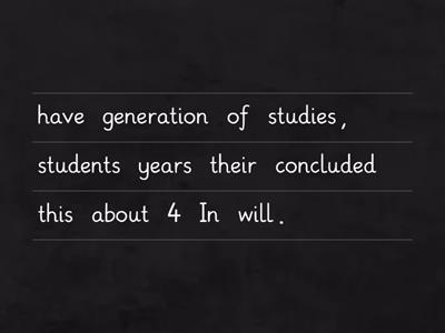 Future perfect (reordering sentences)