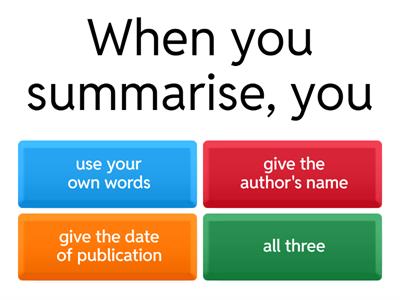 Paraphrasing an using sources review