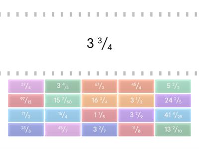 Mixed Numbers and Improper Fractions