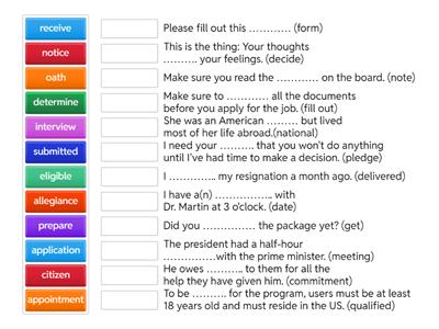Naturalization Process Vocabulary