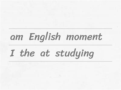 Pre-Key present continuous sentence structure