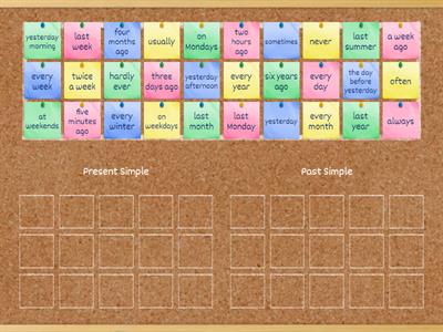 Present Simple vs Past Simple key words