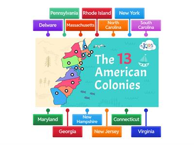 Labeling the 13 Colonies 