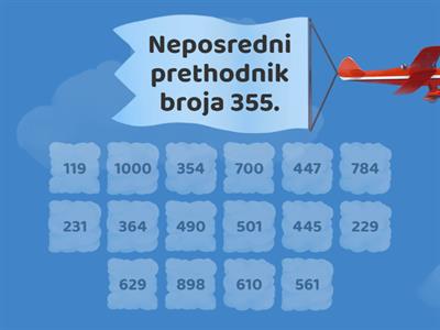 Brojevi do 1000 - prethodnik i sljedbenik