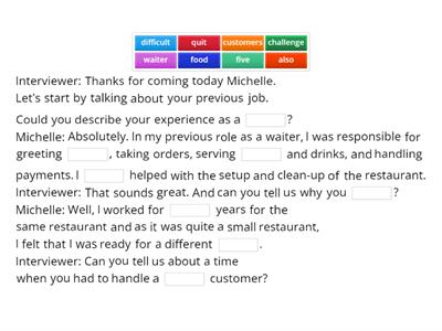 2.4 MOD1 2.3.4 Listening: a job interview