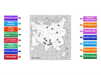 mapa Konturowa Azji klasa 8 cz.2