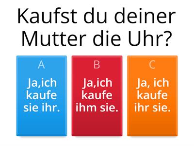 Pronomen Dativ, Akk. im Satz