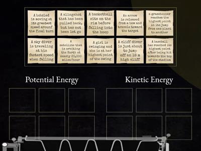 Potential or Kinetic Energy Sort