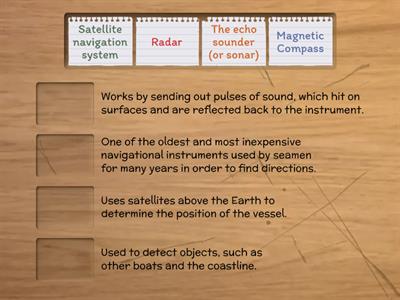 Navigational devices used at sea