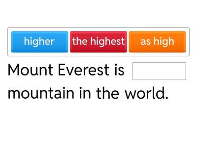 Comparatives and superlatives again!
