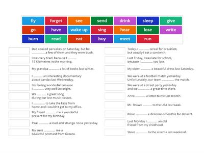 Past Simple - irregular verbs in context.