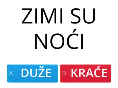 Vrijeme, biljke i životinje zimi - ponavljanje