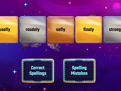 Adverbs ending in 'ly' Sorting Game 