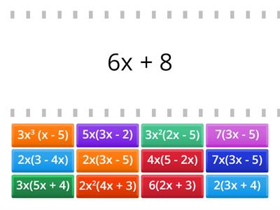 Factorising Linear Expressions Match