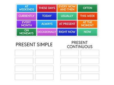 TIME EXPRESSIONS PRESENT SIMPLE OR PRESENT CONTINUOUS