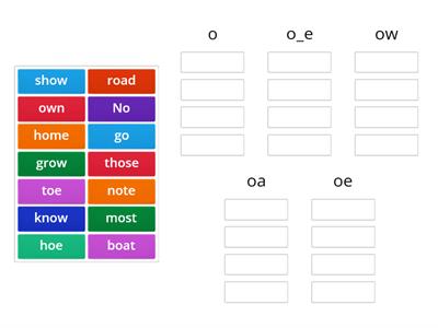 6.1 Sort It--o_e /oa/ Sound