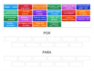 Preposiciones POR vs PARA