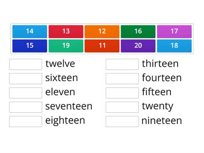 Numbers 11 - 20