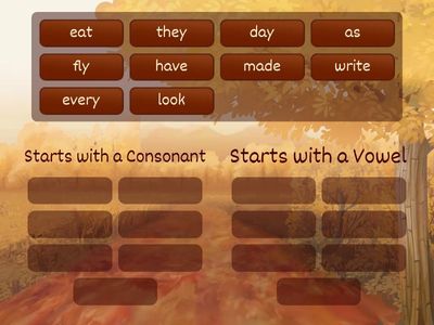 3.1 - Starts w Consonant or Vowel?