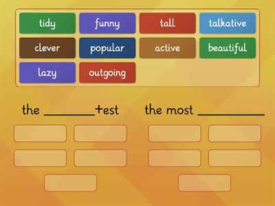 Superlative adjectives matching game