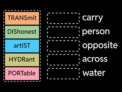 Prefix, Suffix, and Root
