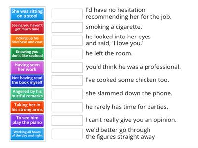 Participle Clauses Match-up