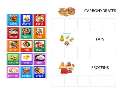 FOOD GROUPS - CARBOHYDRATES - FATS - PROTEINS