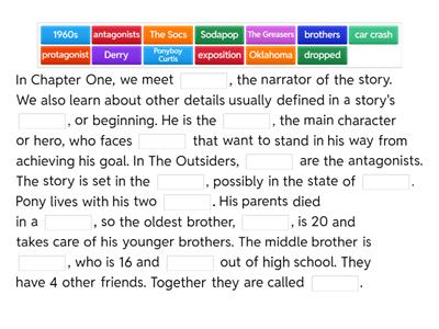 The Outsiders-- Complete the Summaries-Chapter 1 and 2