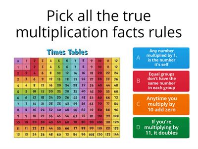 Mathematic facts recall