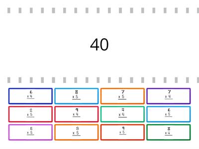 Find the Match- touch point multiplication basic