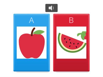 Conciencia fonológica - Vocabulario frutas - clasificación por colores: verde y rojo