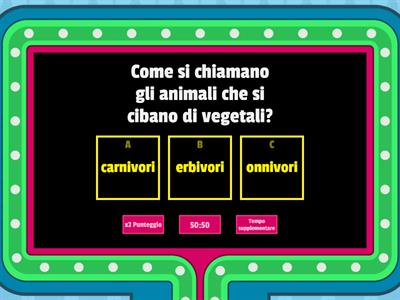 CLASSIFICHIAMO GLI ANIMALI IN BASE ALL'ALIMENTAZIONE