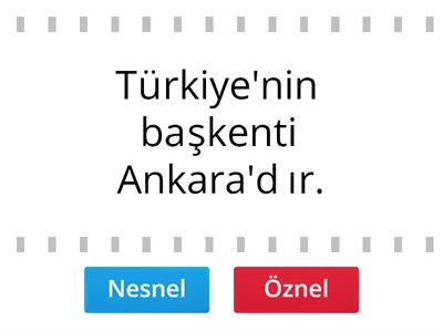 Nesnel ve Öznel Yargılı cümleler