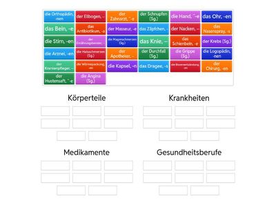 Was bedeutet für Sie Gesundheit? Ordnen Sie die Wörter zu!