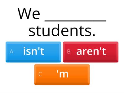 Verb to be affirmative and negative