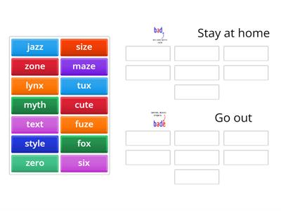 Reading (open and closed syllables)