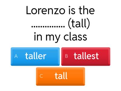 Comparative and Superlative Quiz
