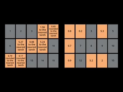 Rounding/Comparing Decimals Matching Game