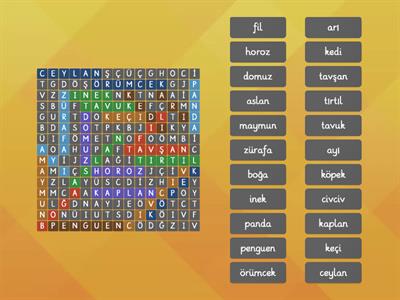 Kelime Oyunu Hayvanlar