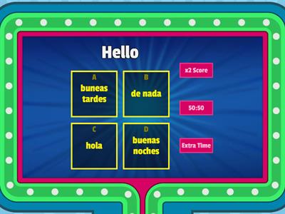 Spanish Phrases Gameshow Quiz