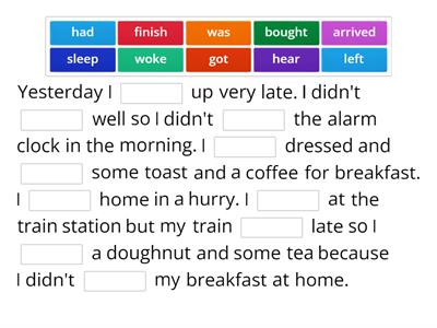  Past Simple affirmative. A level