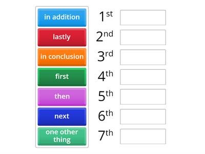 Words for Order of Events