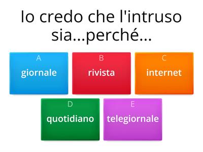 B1 / B2 - Io credo che l'intruso sia...perché...