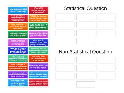Statistical vs. Non-Statistical Questions