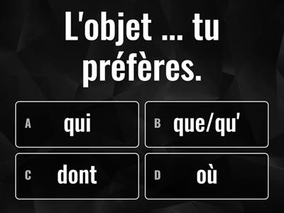 Révisons les pronoms relatifs simples