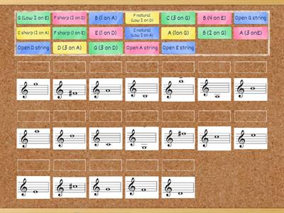 Match Up Violin- Treble Clef Notes