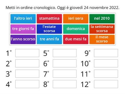 Espressioni di tempo al passato