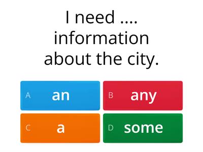 Countable and uncountable nouns test 